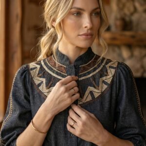 Vestido cinto étnico inverno Think