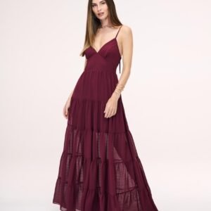 Vestido Babados longo